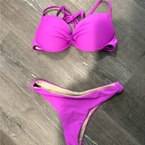 RELLECIGA Bright neon Fuchsia Push-Up Bikini Set